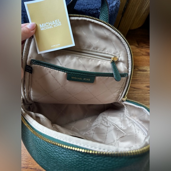 Michael Kors - Erin Medium Green Studded Backpack - Picture 10 of 15